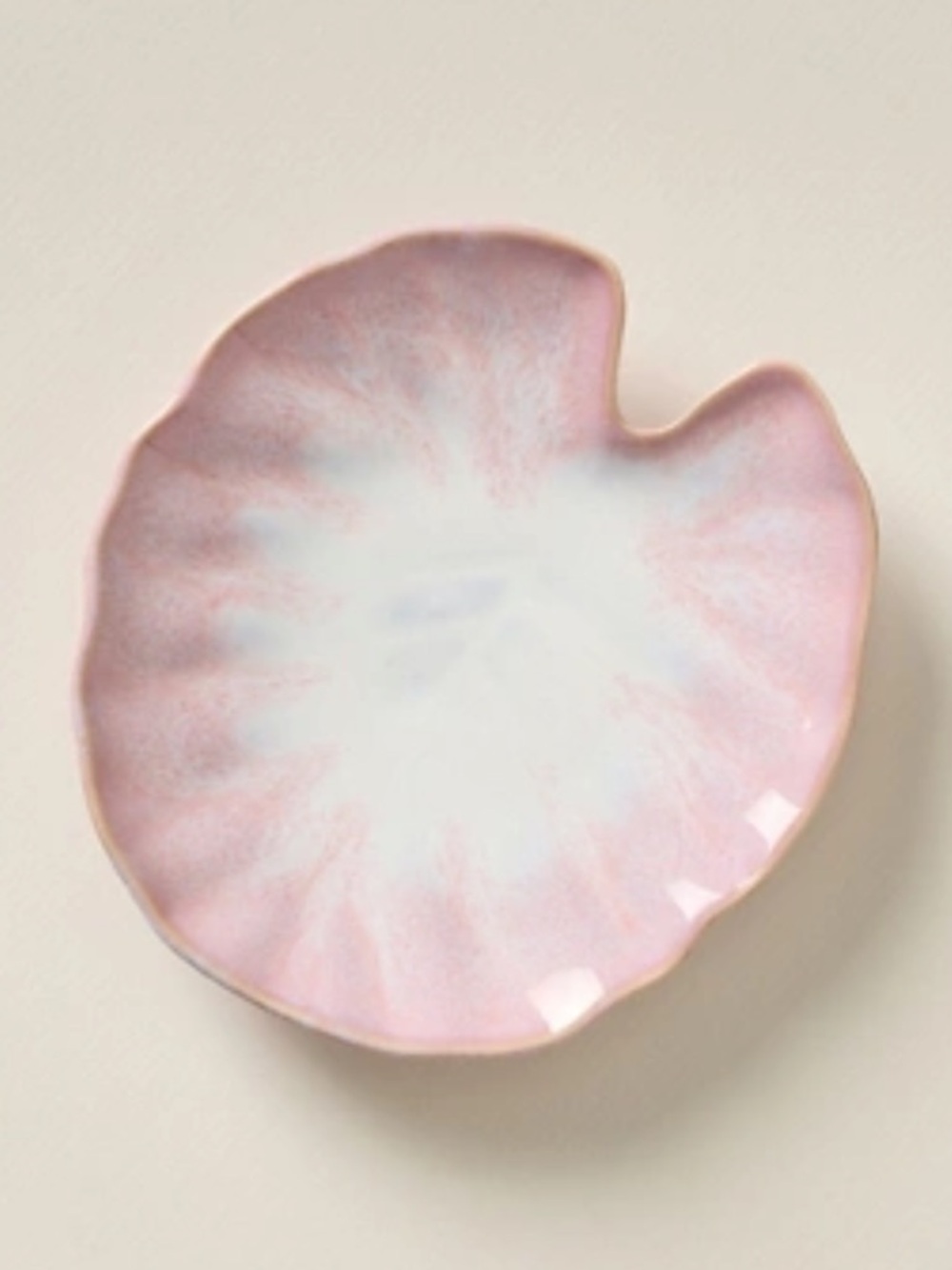 Anthropologie Pink Lilypad Petal Trinket Dish or Canapé Plate